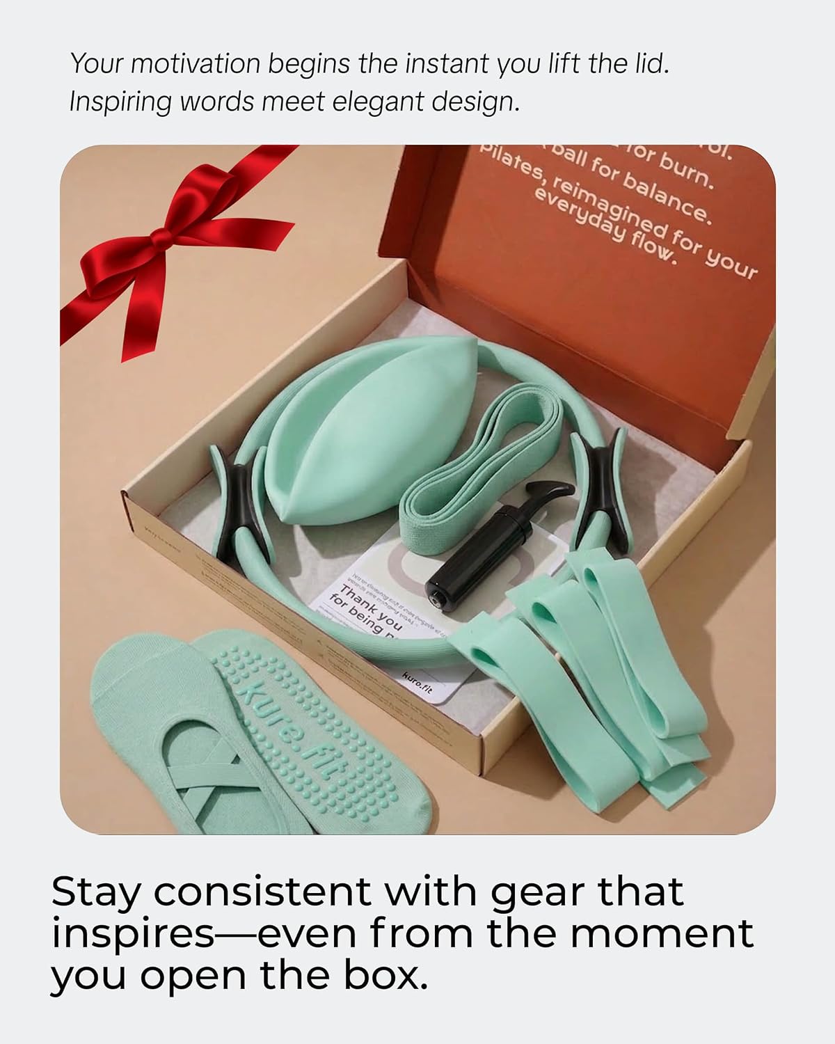 Pilates Kit for Women – Home Pilates Equipment Set with Ring, Ball & Resistance Bands | Pilates Starter Kit with Accessories in Gift Box