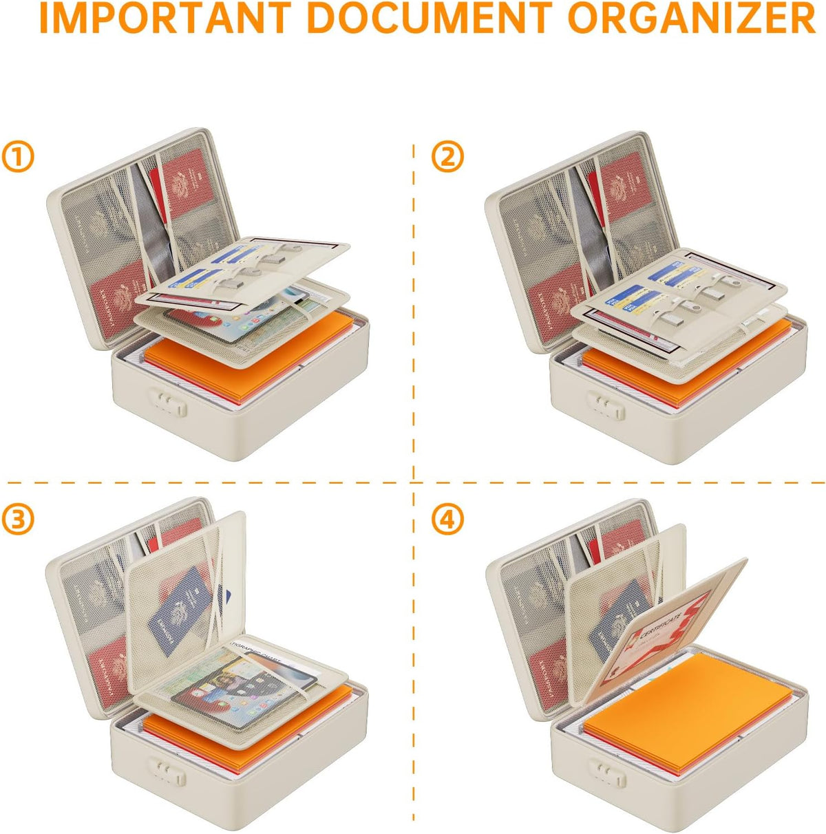 DocSafe 5200°F Fireproof Document Organizer Box with Lock, Heat Insulated
