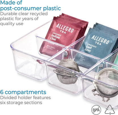 iDesign Clear Tea Bag & Sugar Packet Organizer