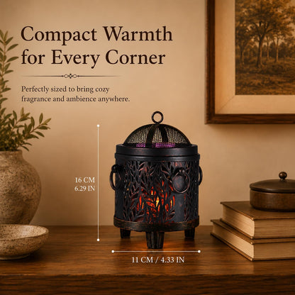 Dicimi Wax Melt Warmer,4-in-1 Electric Wax Melter,Oil Burner,Fireplace Wax Warmers, for Home Office Bedroom Aromatherapy Present and Decorations (Bronze, Fireplace Stove)