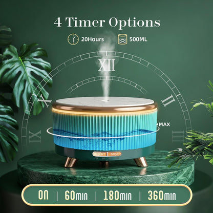 20-Hour Long-Lasting Aromatherapy, 500ML Large Essential Oil Diffuser: Ultrasonic Cool Mist Humidifier with Remote Control, 7 Color Lights, Timer, Auto-Off for Home/Bedroom/Yoga (White)
