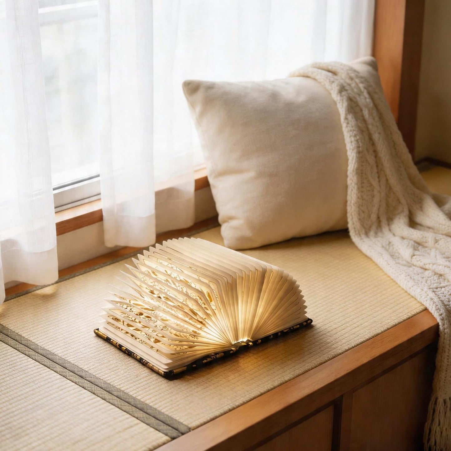 Book Lover Gift, Folding Book Lamp Decor, Portable Print Book Light