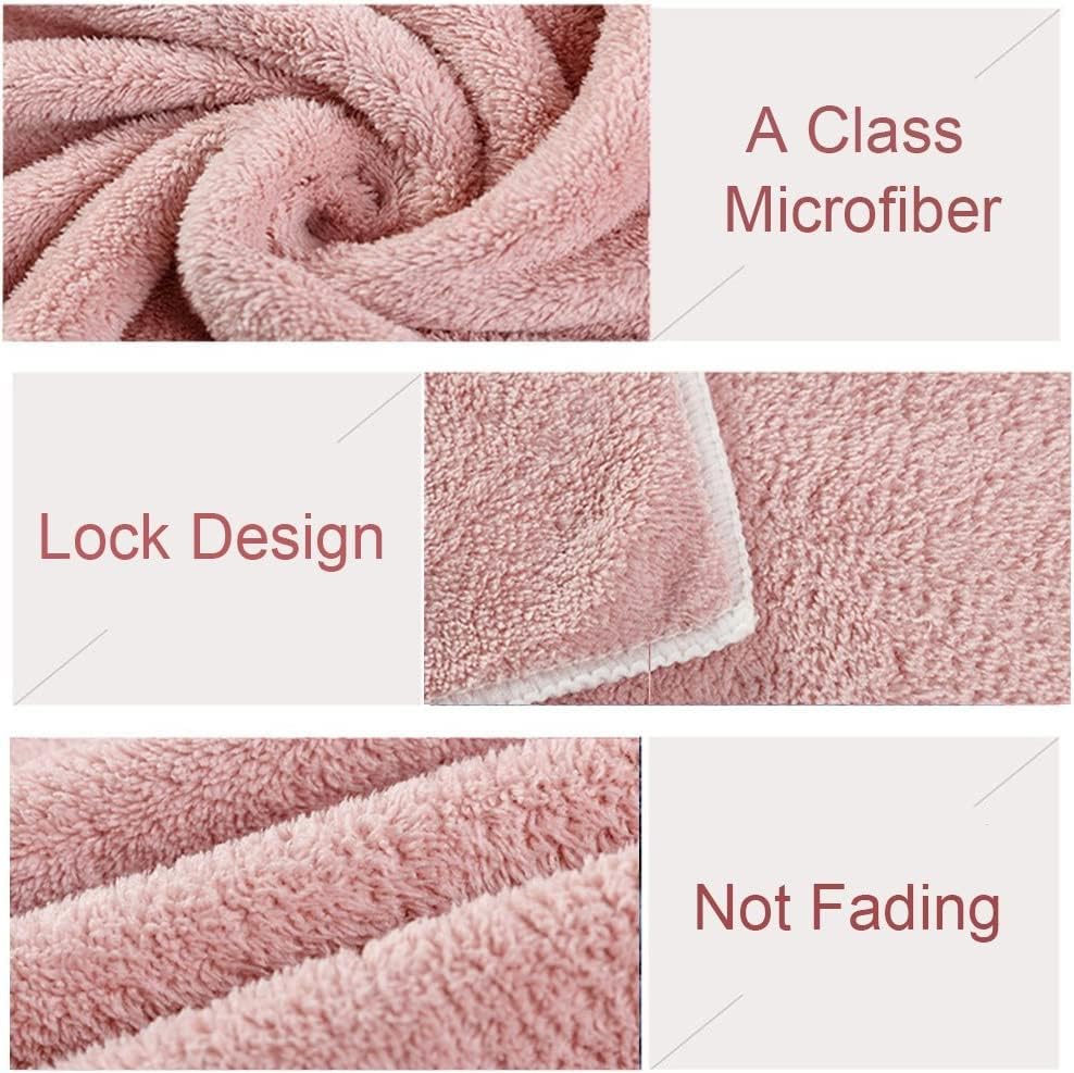 Jseng 2PC Microfiber Hair Drying Caps, Extrame Soft & Ultra Absorbent, Fast Drying Hair Turban Wrap Towels Shower Cap for Girls and Women