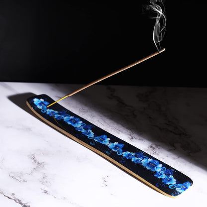 Bless-International Traditional-Handmade-Burner Wooden-Incense-Stick-Holder Ash-Catcher-Stand for-Aromatherapy-Meditation-Yoga (Incense Holder 10 inch(2 pcs))