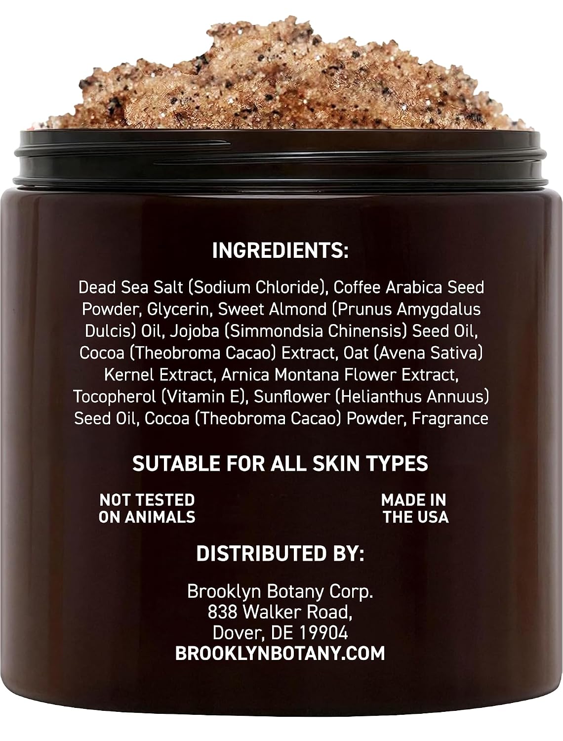 Brooklyn Botany Coconut Milk Body Scrub - Moisturizing and Exfoliating Body, Face, Hand, Foot Scrub - Fights Stretch Marks, Fine Lines, Wrinkles - Great Gifts for Women & Men - 10 oz