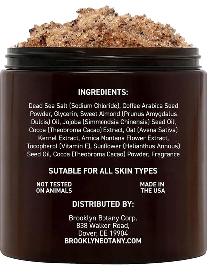 Brooklyn Botany Coconut Milk Body Scrub - Moisturizing and Exfoliating Body, Face, Hand, Foot Scrub - Fights Stretch Marks, Fine Lines, Wrinkles - Great Gifts for Women & Men - 10 oz