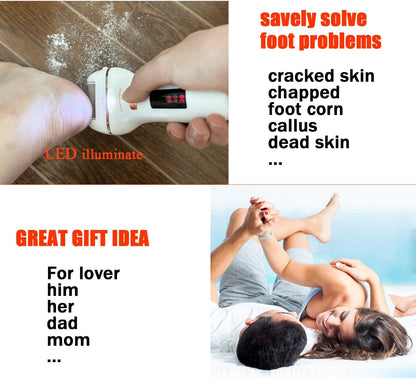 Electric Foot Callus Remover- Long Service Time, Rechargeable Electronic Foot File- Ideal Gift, Professional Pedicure Tools, Waterproof Foot Scrubber, Pedicure Kit Feet Care for Dead Skin (Black)
