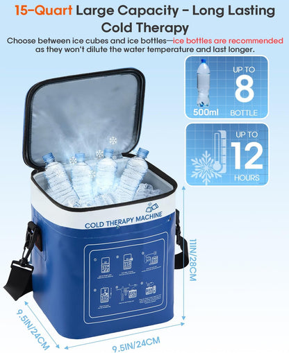 Cold Therapy Machine for Elbow, Ice Machine for Tennis Elbow&Post-Surgery Recovery, Cryotherapy Device with Temp Display & 3 Flow Modes, Adjustable Elbow Wrap for Arthritis, Bursitis, Swelling Relief