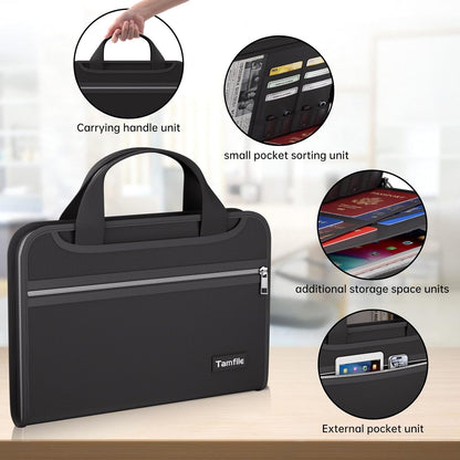 Tamfile Fireproof Accordion File Organizer, Expanding File Folder