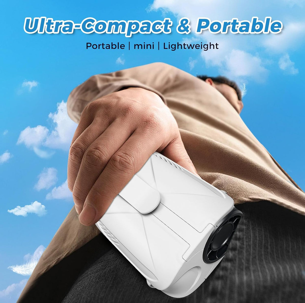 Waist Fan Portable Clip on: 6000mAh Mini Rechargeable Personal Belt Cooling Fan under Shirt - Cool Body Fans Under Clothes for Outdoor Travel Walking Work for Men and Women (Black)