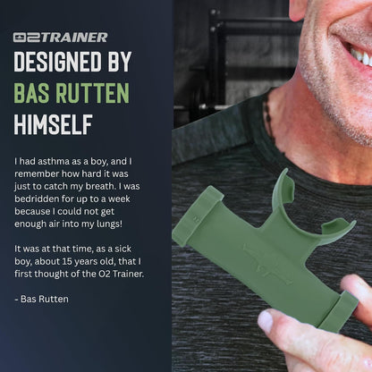 O2Trainer Breathing Muscle Training Device | Lung Power & Endurance Tool for Athletes, Singers & High-Altitude Performance | Diaphragmatic Respiratory Trainer | 16 Resistance Caps