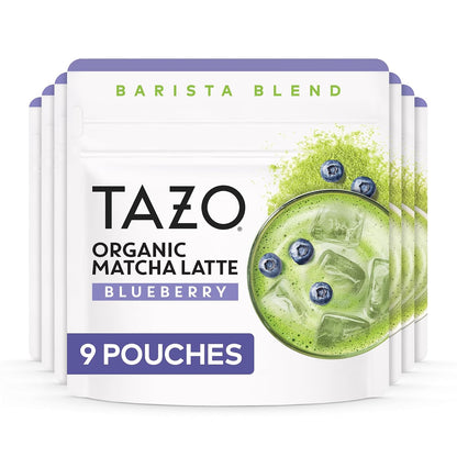 TAZO Organic Classic Matcha Latte Powder, Café Style Matcha Latte Mix, Easy Hot or Iced Matcha Latte, Sweetened with Organic Sugar and Matcha Powder, 10 Servings, 3.5 oz Pouch