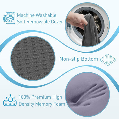 BlissTrends Seat Cushion with Velvet Cover, Thick Memory Foam Cushions for Office Chair, Car Seat, Airplane, Relieving Pressure Tailbone Sciatica Back Pain for Long Sitting, Car Drivers 4.7in Black