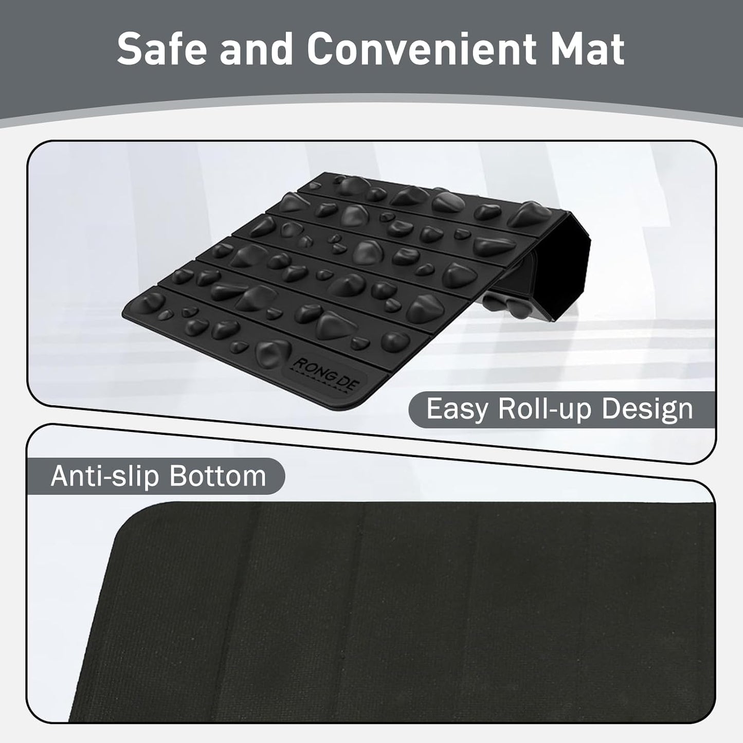 Portable Feet Acupressure Mat, Foldable Foot Massager Mat, Pressure Point Massage Pad, Anti Fatigue Office Standing Desk Pad, Stand Up Pad, Relieve Foot Pain
