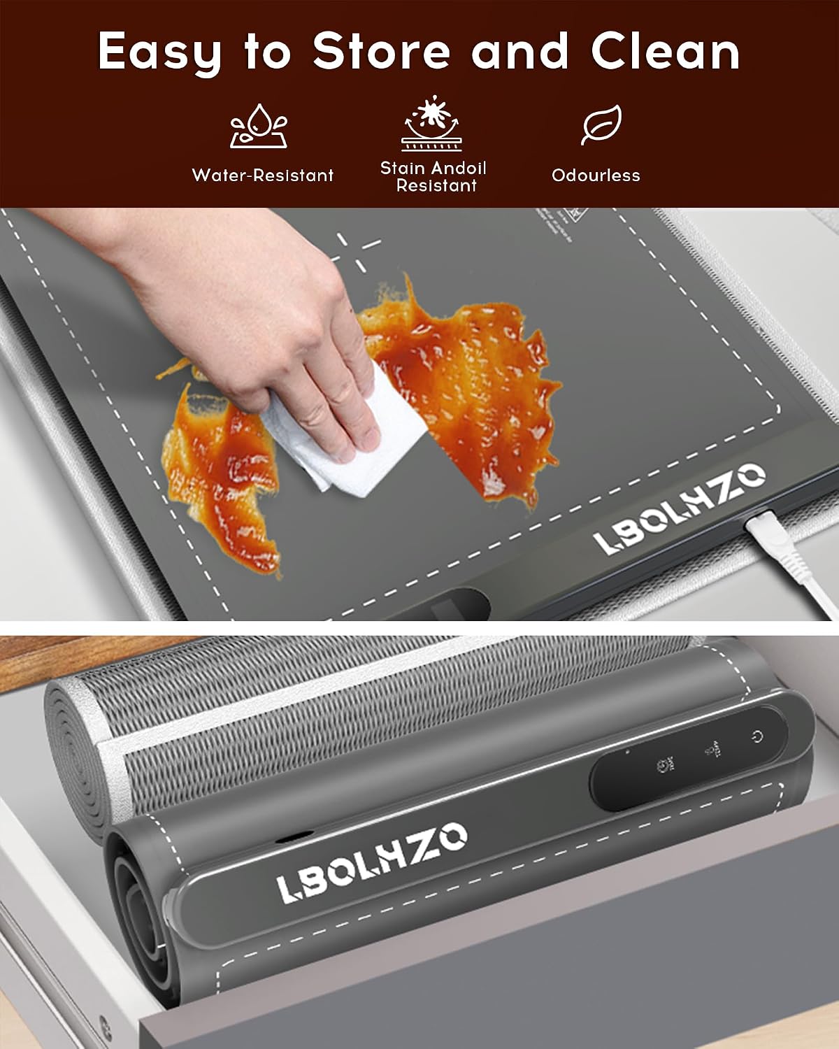 Warming Mat For Food Extra Large 36"x16" 580W Food Warming Mat With Heat Resistant Pad,Chafing Dishes for Buffet 6 Temp 6 Hour,Roll Up Food Warmers for Parties Buffet for Catering Gatherings