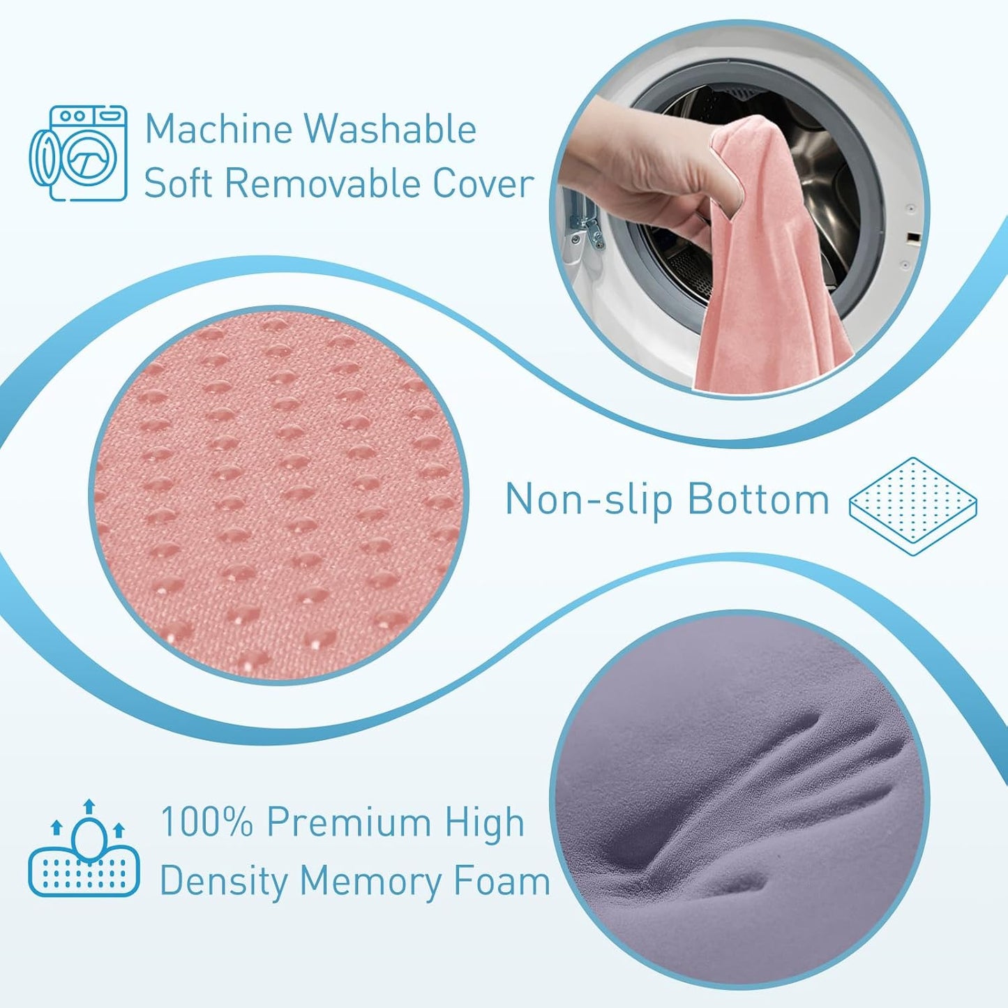 BlissTrends Seat Cushion with Velvet Cover, Thick Memory Foam Cushions for Office Chair, Car Seat, Airplane, Relieving Pressure Tailbone Sciatica Back Pain for Long Sitting, Car Drivers 4.7in Black