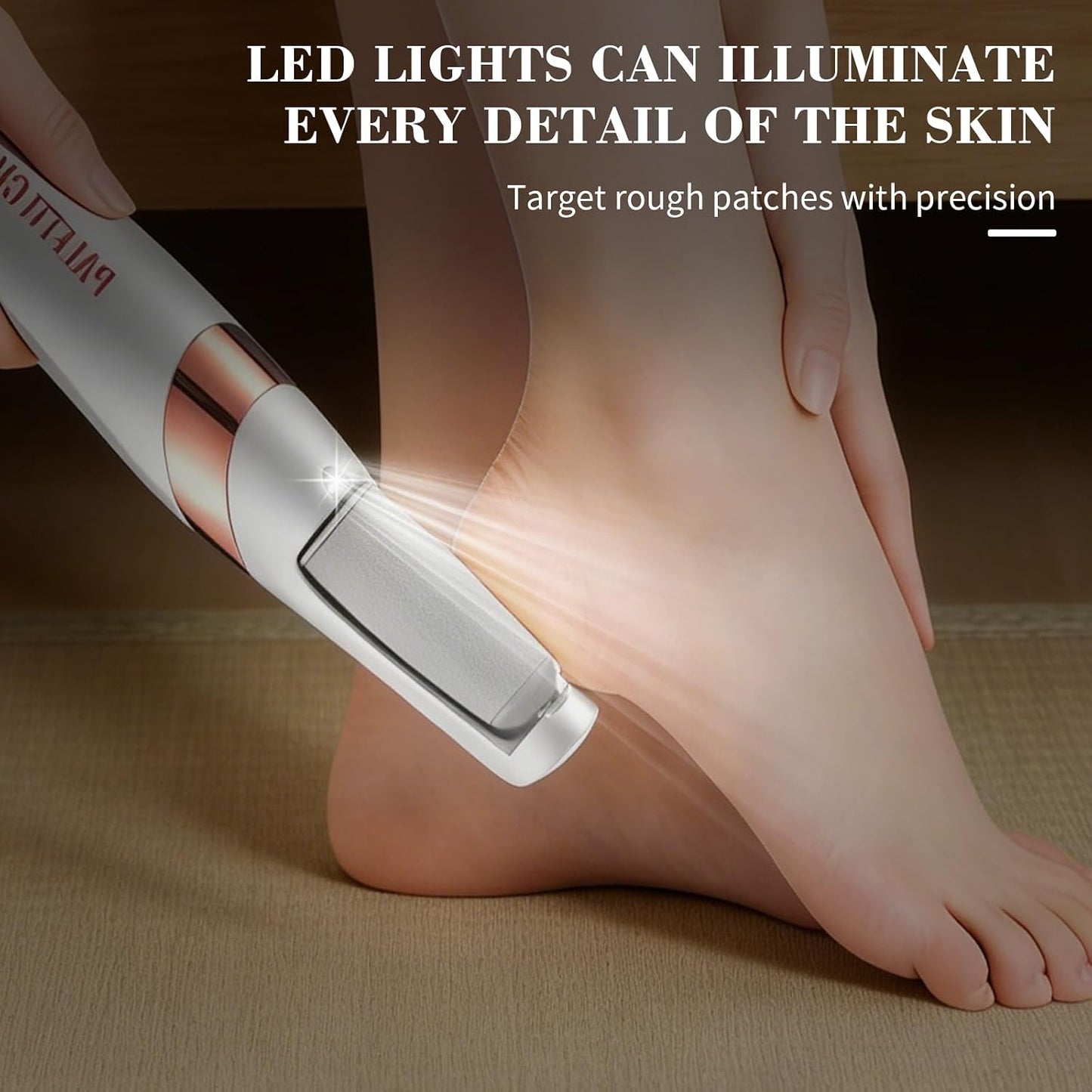 Foot Callus Remover, Electric Callus Remover for Feet with Dual Roller Heads, 2 Speeds & LED Light, 3× Faster Than Manual, 90-Min Runtime, Pedicure Tools for Feet, Foot File for Home Use
