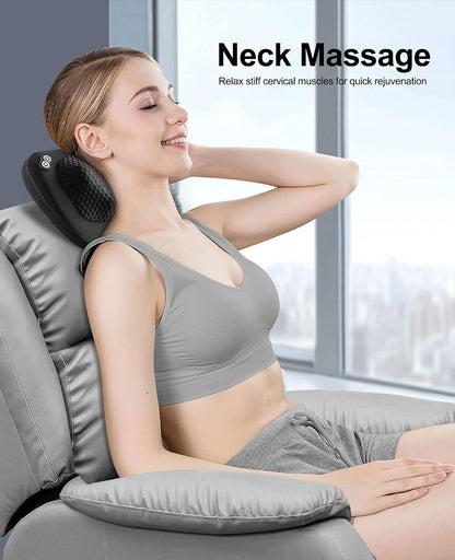 VIKTOR JURGEN Shiatsu Back Massager with Heat – Deep Tissue Massage for Neck, Shoulder, Back Pain Relief, Electric Kneading 3D Massage Pillow, Christmas for Men Women Dad Wife Mom Gifts (NOT Cordless)