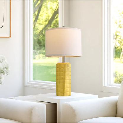 PoKat 23" Modern Ceramic Table Lamp Set of 2 for Living Room White Desk Lamps for Bedroom Farmhouse Bedside Nightstand Lamp House Warming Gifts New Home Decor End Table Lamps Gifts for Women Mom Beige