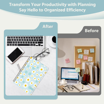 Weekly To Do List Notepad, 52 Sheets, Undated Weekly Planner, Letter Size | 8.5"x11", 100GSM, Thick Paper, Twin-Wire Spiral Bound, Tear Off Desk Pad, For Women & Man, Home School & Office Work