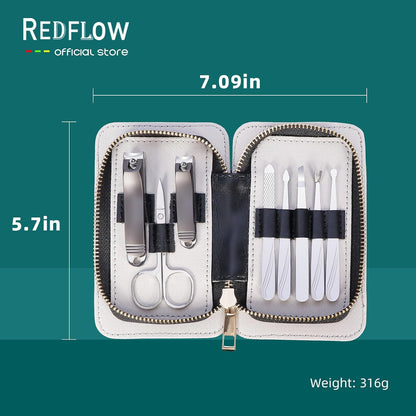 Manicure Set 8 in 1 Nail Clipper Set,RedFlow Nail Clippers,Fingernail & Toenail Clippers,Manicure Tools,Pedicure Tools,Suitable for Travel Manicure Kit,Nail Set Kit with Everything Profe (Blue)