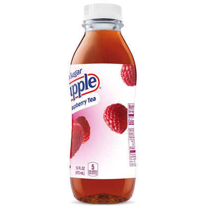 Snapple Zero Sugar Raspberry Tea, 16 fl oz recycled plastic bottle, Pack of 12
