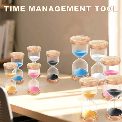 1 Minute Sand Timer, Wooden Sand Hourglass, Small Blue Hourglass, Sandglass Clock 1 Min for Classroom,Game,Decorative (Black)