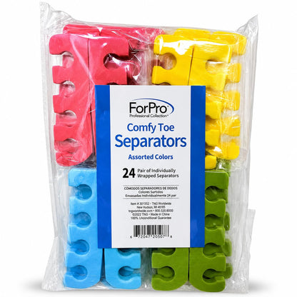 ForPro Professional Collection Comfy Toe Separators, White, Pedicure, 1" W x 3.5" L, 100-Pairs