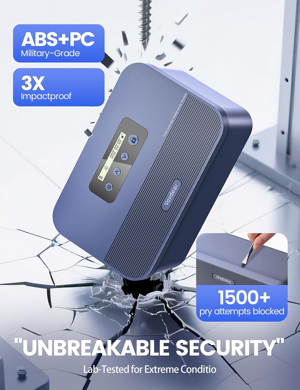 Vaydeer Timed Lock Box, Phone Lock Box with Timer for Focus & Self-Control