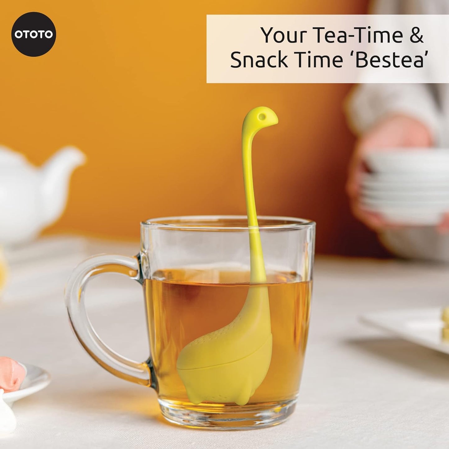 OTOTO Louie Cat Tea Infuser - Cats Loose Leaf Steeper & Diffuser, Tea Strainer Accessories, Cute Gifts for Cat Lovers, White Elephant Gifts, Cute Kitchen Accessories