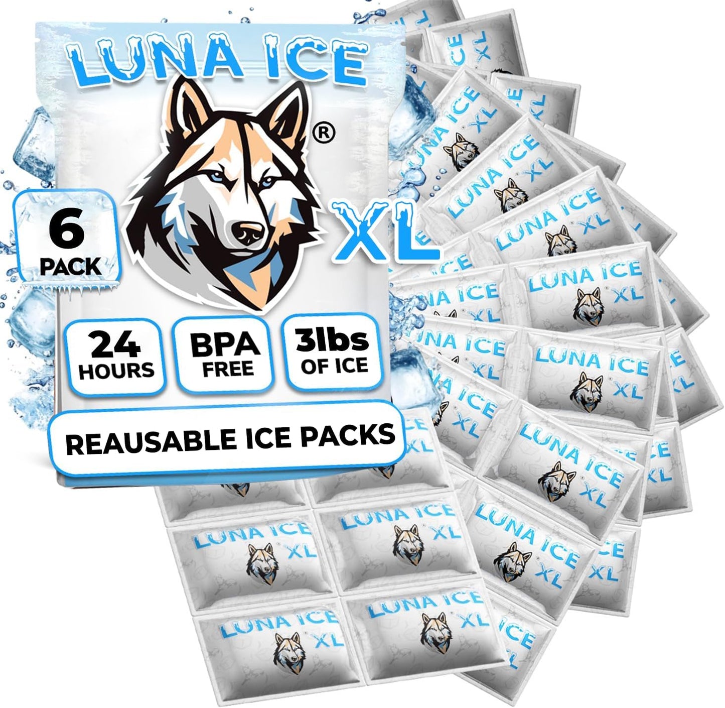 Dry Ice Packs for Shipping - Long Lasting ice Packs - 24+ Hour Freeze Power - BPA Free - 12 Pack Bulk 3 lb – Hielo Seco - Reusable Gel Bricks for Food