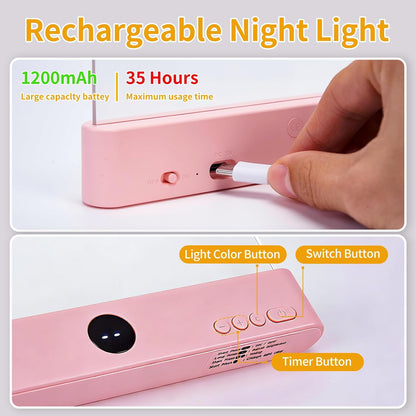 Book Light - Book Lights for Reading At Night, Rechargeable Reading Light, with 3 Colors & Timer, Dimmable Panel Plate Lamp Book Full Page Light for Reading in Bed, Funny Gifts for Readers
