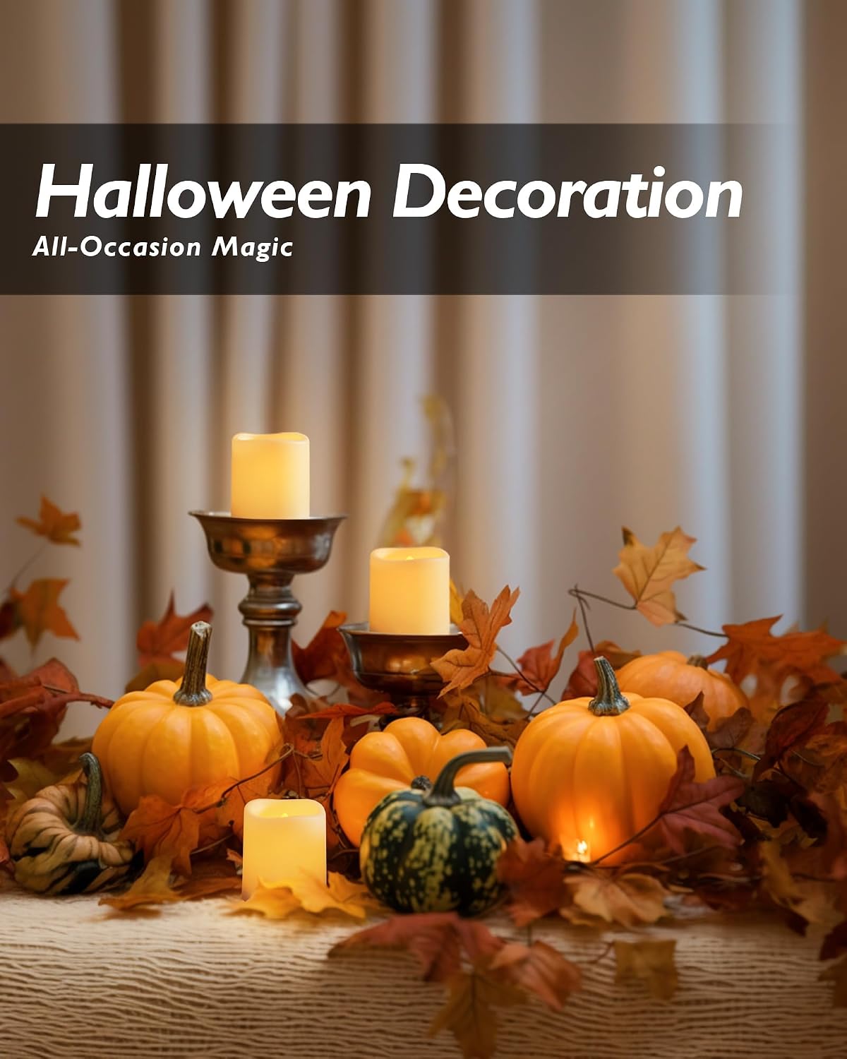 Homemory 24Pack Flickering Flameless Votive Candles for Wedding Decoration, 200+Hour Warm White Battery Operated LED Tealight, Electric Fake Candles for Party, Receptions, Halloween, Christmas
