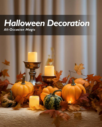 Homemory 24Pack Flickering Flameless Votive Candles for Wedding Decoration, 200+Hour Warm White Battery Operated LED Tealight, Electric Fake Candles for Party, Receptions, Halloween, Christmas