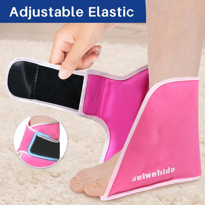 Ankle Ice Pack Wrap for Heel Swelling Pain Relief Reusable Gel Hot Cold Compress for Achilles Tendonitis Plantar Fasciitis, Post-Surgery, Sports Injury(1pcs,Blue)