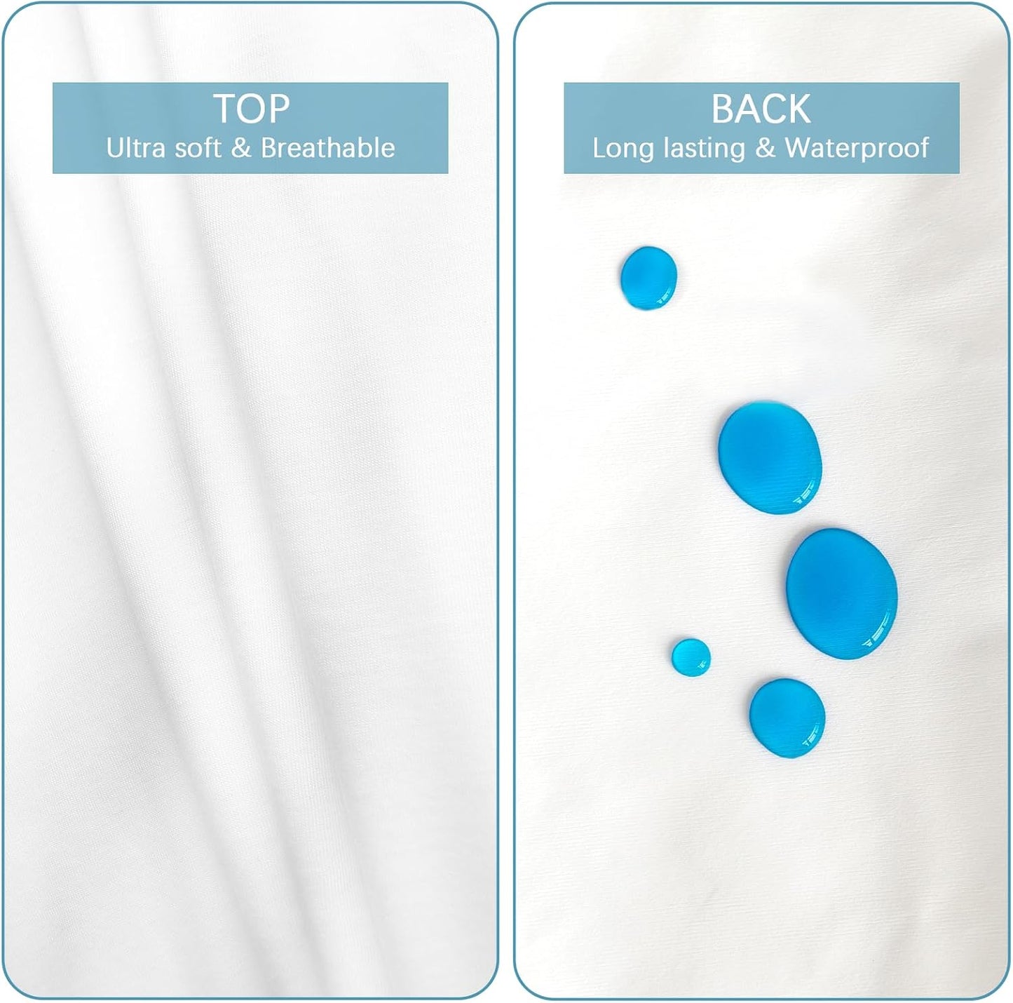 Pillow Protectors Waterproof 2-Pack, Standard Size with Zipper