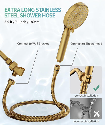 SR SUN RISE Filtered Shower Head with Handheld High Pressure 9 Spray Mode Showerhead Detachable Shower Head Water Softener Filters Beads for Hard Water Remove Chlorine 1 Filter Chrome