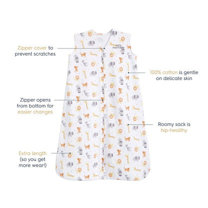 HALO SleepSack, 100% Cotton Wearable Blanket, Swaddle Transition Sleeping Bag, TOG 0.5, Ocean Life, Medium, 6-12 Months