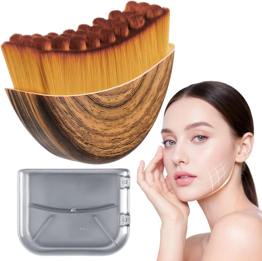 Lymphatic Contour Face Brush,Lymphatic Drainage Massager for Sculpting,Soft & Gentle Bristles Suitable for All Skin Types,Portable Ergonomic Gua Sha Tool with Travel Case