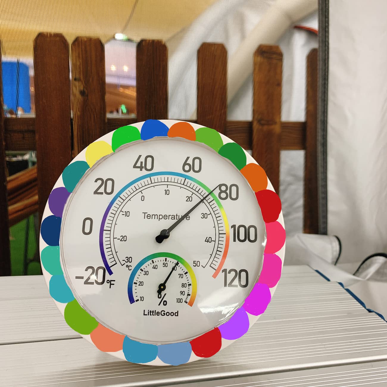 6" Thermometer Indoor with Humidity Gauge - Wall Thermometer/Hygrometer for Home Decorative, Updated Analog Dial Temperature Humidity Monitor for Room Temp