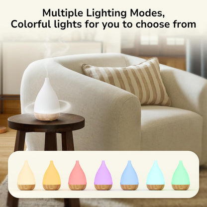 Ultrasonic Essential Oil Diffuser, Home Fragrance Aroma Diffuser with Auto Shut-Off, Color Change Night Light & Ultra-Quiet Operation, BPA-Free Portable Aromatherapy Humidifier for Home (Black)