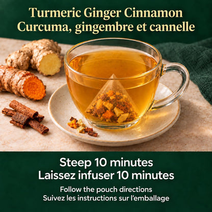 Tozzy Organic Turmeric Ginger Cinnamon Tea, 100 Pyramid Tea Bags