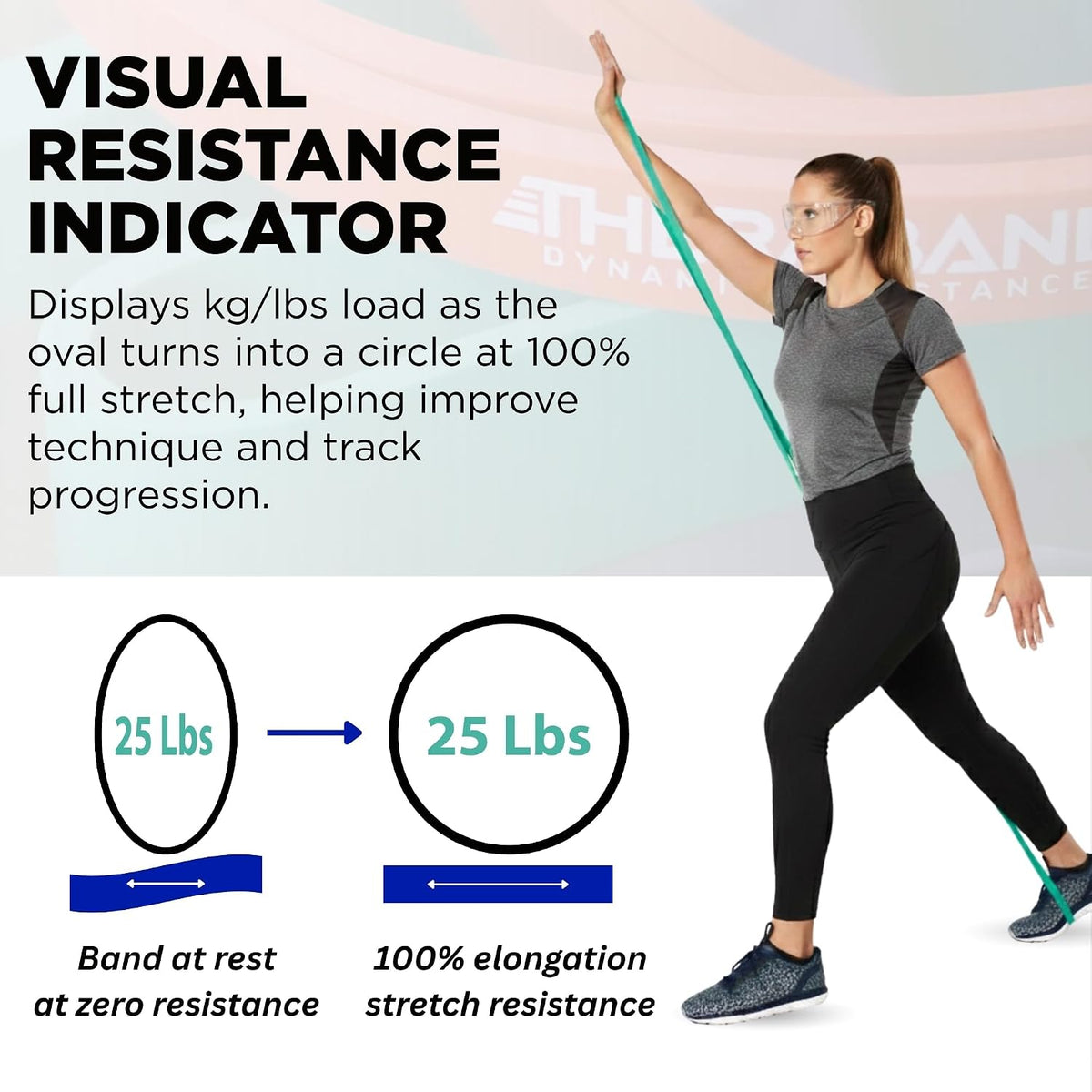 THERABAND High Resistance Band Set of 2, Light and Medium Loop, 15-25 lb