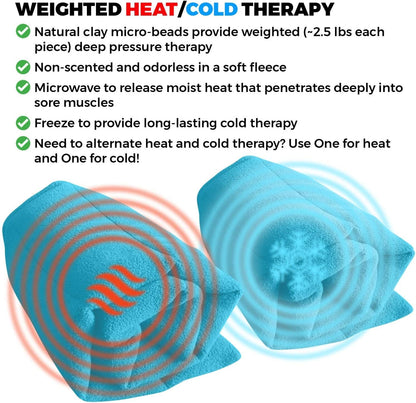 Microwavable Heating Pads Set of 2 Natural Moist Heat Pad for Back Pain, Neck and Shoulders, Nerve, Cramps, Lower Lumbar Relief