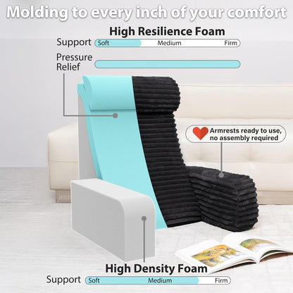 ENITYA 22" XL Back Pillow for Bed Sitting Up, Reading Pillow with Armrests & Big Pockets, Soft Back Support Chair, Ideal for Watching TV, Gaming, Nursing, Resting, Post Surgery, Dark Grey