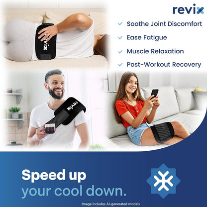 REVIX Ice Packs for Injuries Reusable, 2 Packs Hot and Cold Pack with Adjustable Strap, Flexible Ice Wraps for Joints and Muscle, Rotator Cuff, Back, Knee Discomfort Relief (10" x 5" Blue)