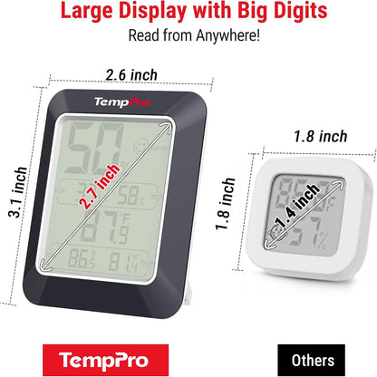 TempPro TP50 3 Pieces Digital Hygrometer Indoor Thermometer Room Thermometer and Humidity Gauge with Temperature Humidity Monitor (Previously ThermoPro)