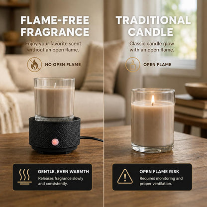 mocosa Ceramic Wax Warmer Wax Melt Warmer for Scented Wax 3-1 Electric Candle Warmer Home Fragrance Wax Burner for Mom Women(White-Fan Shaped)