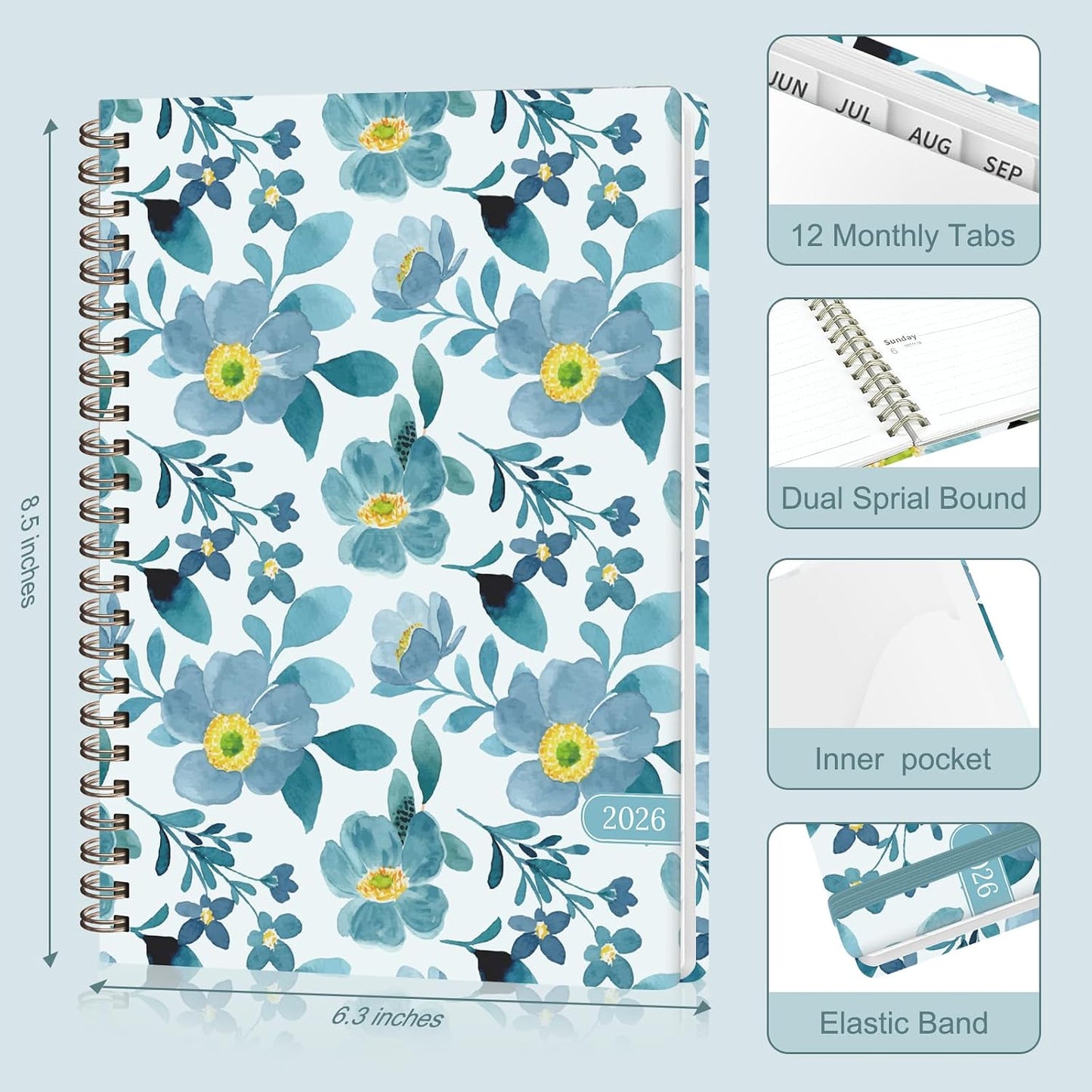 Weekly To Do List Notepad, 52 Sheets, Undated Weekly Planner, Letter Size | 8.5"x11", 100GSM, Thick Paper, Twin-Wire Spiral Bound, Tear Off Desk Pad, For Women & Man, Home School & Office Work