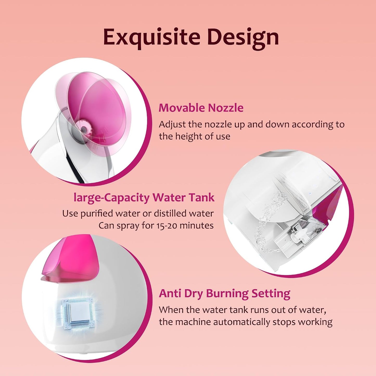 EZBASICS Facial Steamer - Professional Nano Ionic Face Steamer for Facial Deep Cleaning, Warm Mist Humidifier for Home Spa, Unclogs Pores Sinus, Bonus 5 Piece Stainless Steel Skin Kit (Blue)